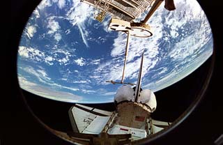 View from a window in the Kristall module 